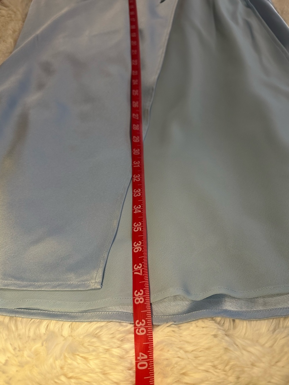 Ownley Ricky Midi Wrap Skirt Baby Blue M Satin Sheer Side Tie Wedding Resort - Picture 15 of 16